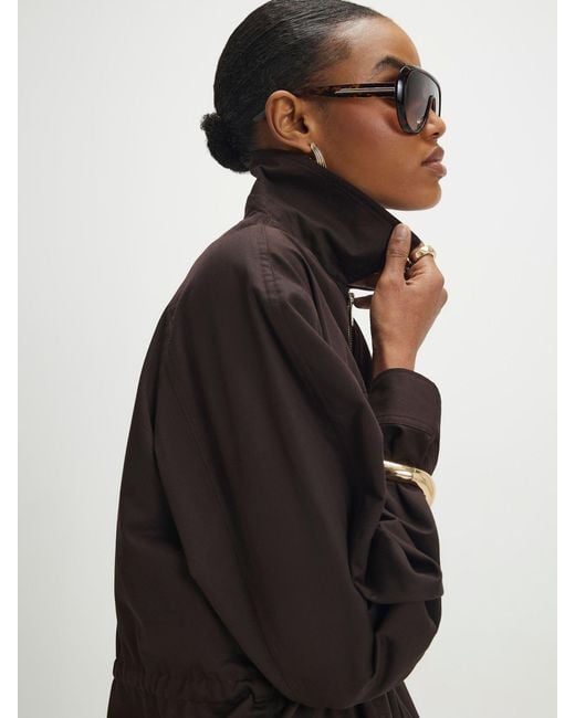 River Island Black Zip Through Drawstring Shacket