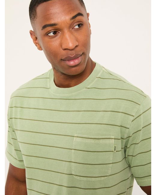 FatFace Green Fatface Compton Relaxed Fit Stripe Tshirt for men