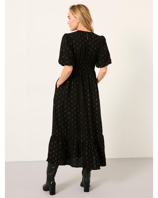 FatFace Black Fatface Milly Metallic Midi Dress