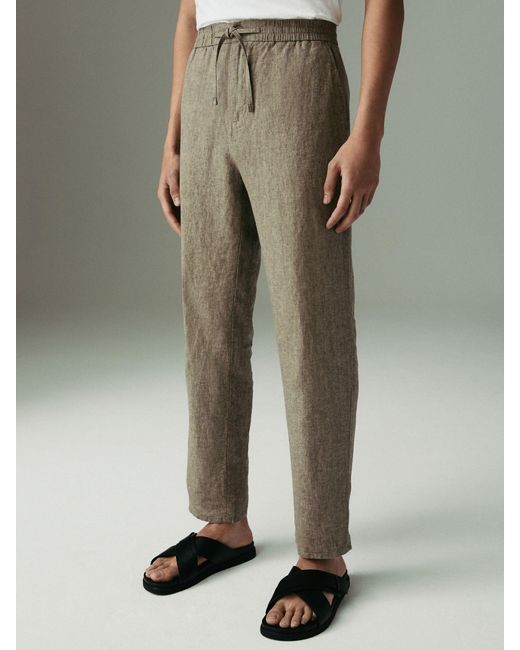 Next Signature-Hose Aus 100 Leinen Mit Elastischem Bund Und Kordelzug34L in Natural für Herren