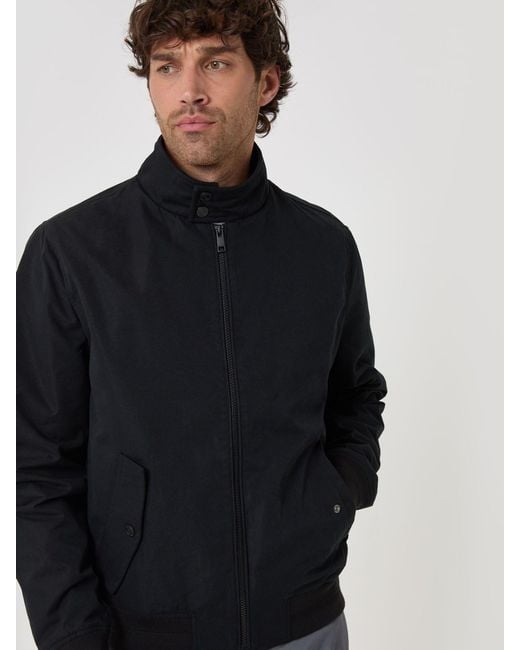 Threadbare Blue Showerproof Microfibre Harrington Jacket for men