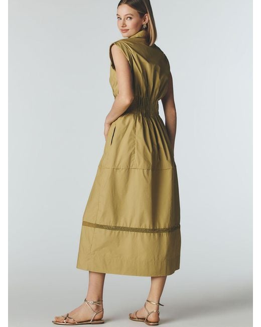 anthropologie green shirt dress Long-Sleeve Cutout Mini Shirt Dress