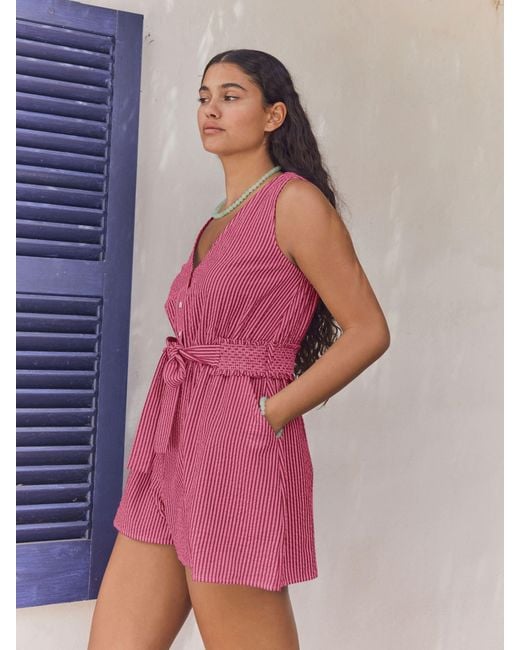 Next Pink Belted Summer Playsuit