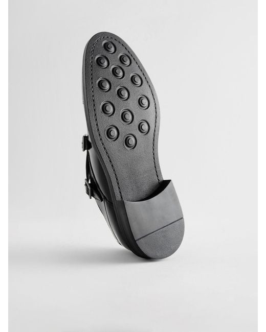 Next Black Double Monk Shoes for men