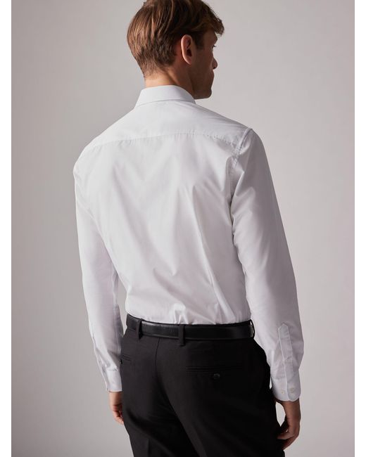 Next White Slim Fit Easy Care Single Cuff Smart Shirts 4 Pack for men