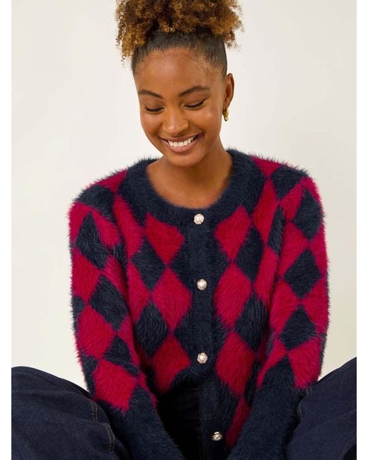 Roman Checkered Buttoned Cardigan