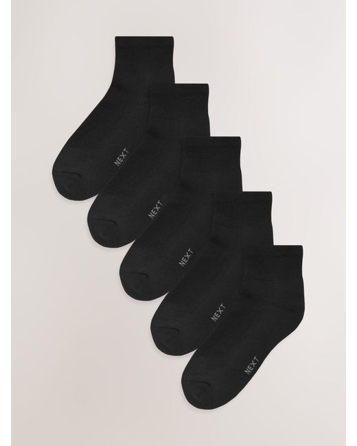 Next Black Cushioned Mid Trainer Socks 5 Pack for men