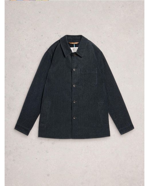 White Stuff Blue Herringbone Worker Jacket for men