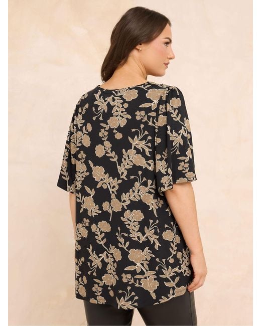 Evans Black Pleated Front Top