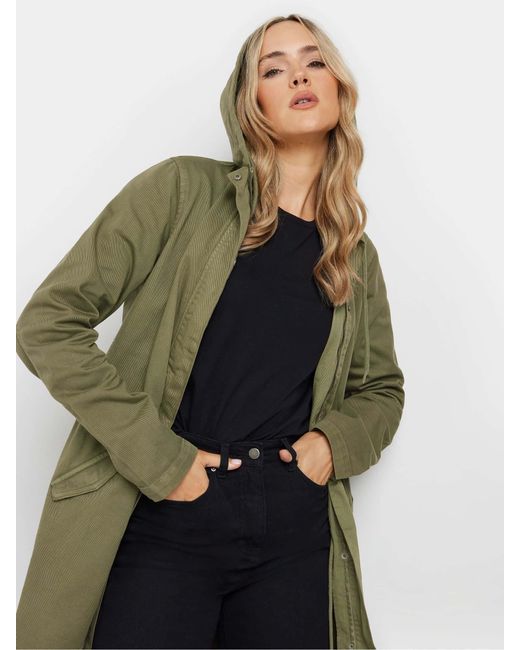 Long Tall Sally Green Twill-Parkaeu 40 Tall (Uk 12 T)