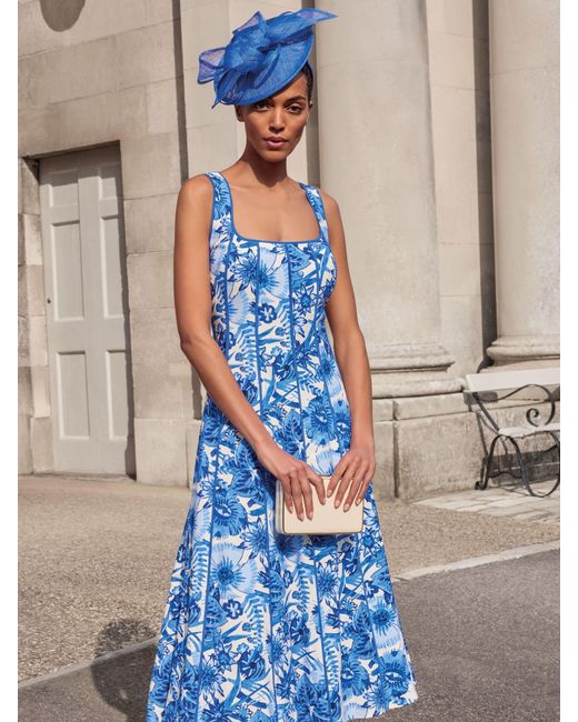 Phase Eight Blue Goldie Printed Dress