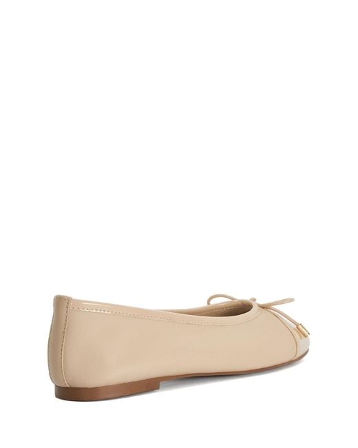 Dune Natural Leather Haliah Ballet Pumps