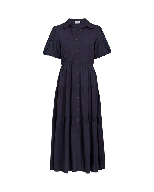 Gina Bacconi Women's Blue Carey Puff Sleeve Dress