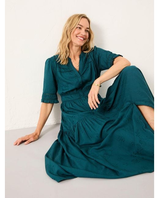 FatFace Blue Fatface Elsie Embroidered Midi Dress