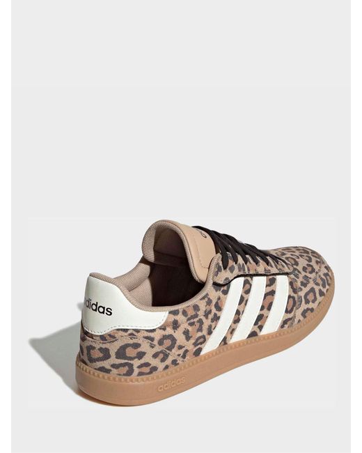 Adidas Brown Leopard Print Breaknet Sleek Trainers