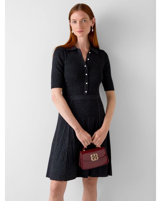 LK Bennett Women's Black Carrie Metallic Rib Detail Cotton Knitted Dress -  www.rajagirimanappuram.com