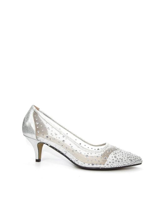 Lunar White Gemstone Kitten-Absatz Schuhe
