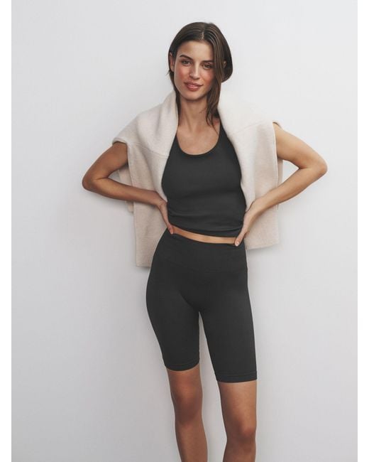 The Set Gray 3 Pack Active Ribbed Cycle Short