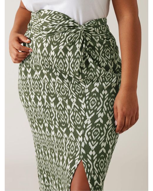 Evans Green Ikat Crinkle Midirock
