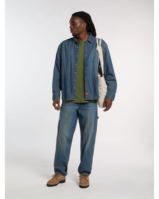 Dickies Blue Button Through Denim Shirt for men