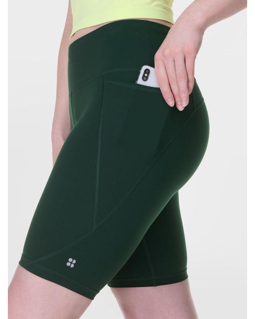 Sweaty Betty Green Power 9 Biker Shorts