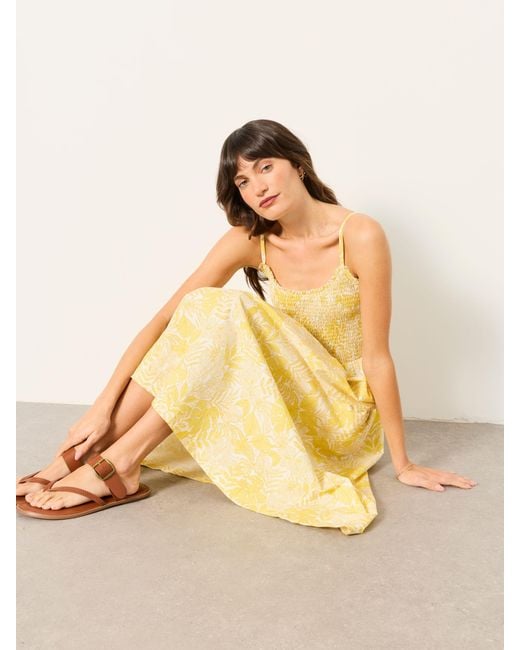 FatFace Yellow Fatface Emmy Petite Midi Dress