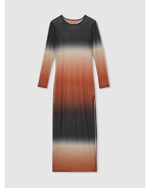 Reiss Multicolor Sienna Mclaren F1 Team Ombré Mesh Maxi Dress