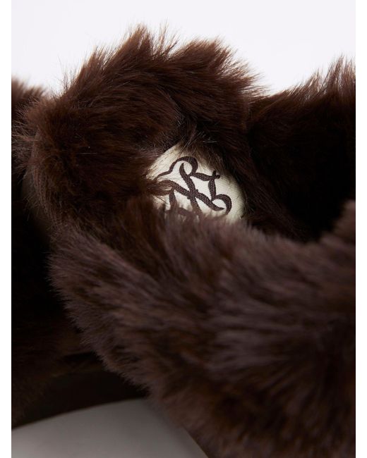 River Island Black Whipstitch Tassle Slippers