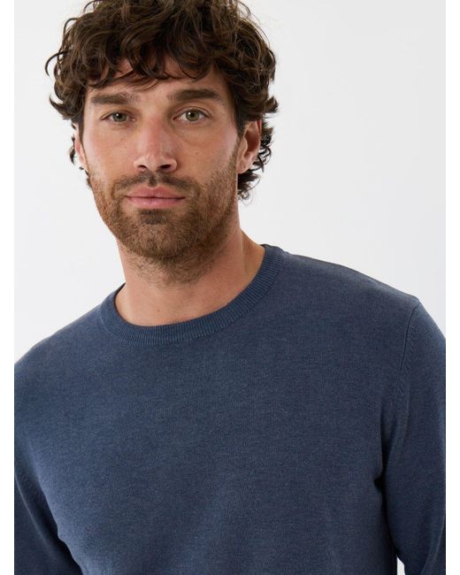 Threadbare Blue Jersey Crew Neck Jumper for men