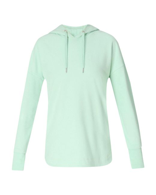 Sweaty Betty Green Escape Luxe Fleece Crew Neck Hoodie