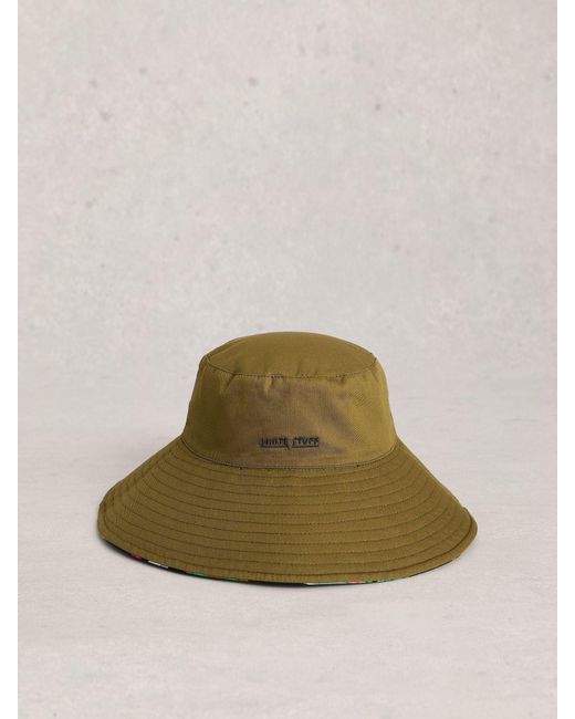 White Stuff Green Stuff Reversible Bucket Hat