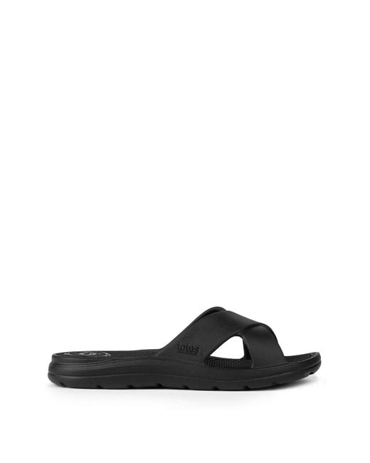 Totes White Lightweight Cross Strap Slider Sandals