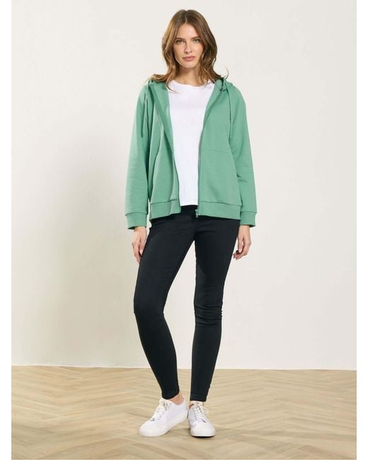 M Com Green Zip Through Hoodie