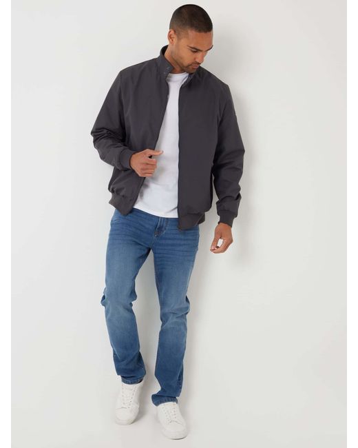 Threadbare Blue Showerproof Harrington Jacket for men