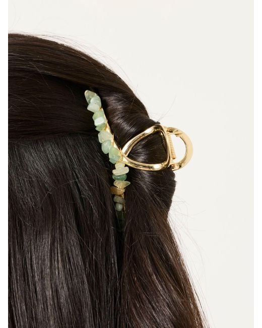 FatFace Metallic Fatface Metal Stone Claw Clip
