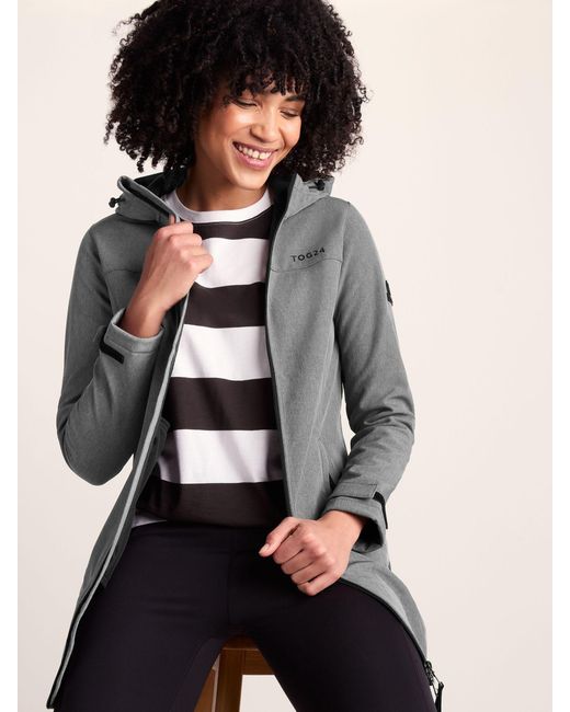 TOG24 Gray Tog 24 Long Keld Shower Resistant Hooded Softshell Jacket