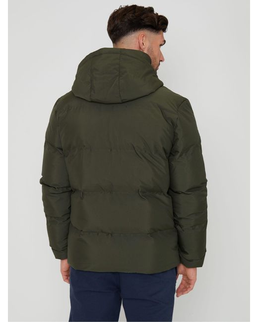 Threadbare Gray Showerproof Hooded Puffer Coat for men