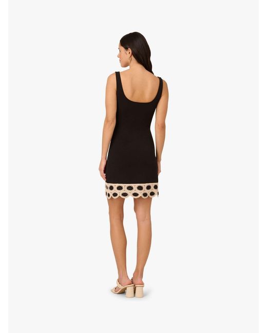 adrianna papell crochet dress Womens Adrianna Papell Black Crochet Sheath Midi Dress US 12