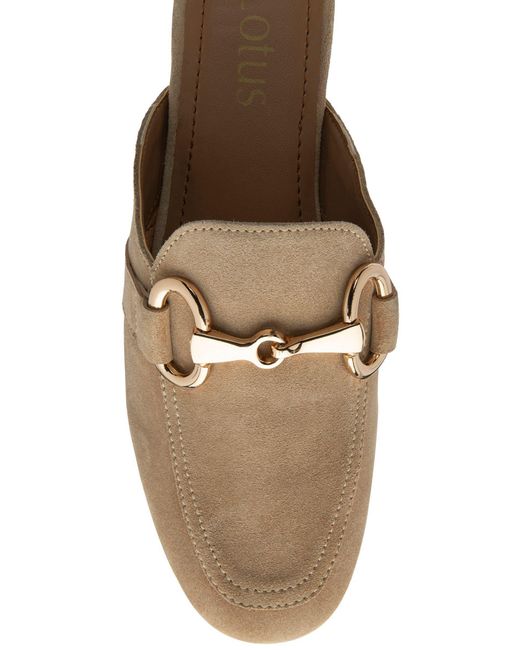 Lotus Brown Flat Mules Shoes
