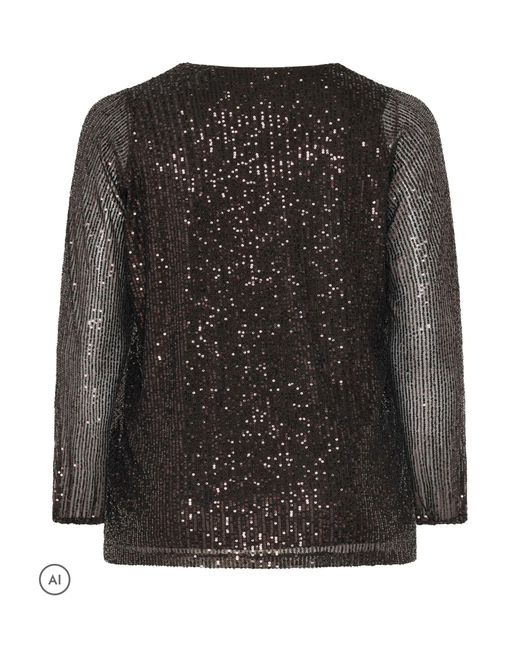 Evans Black Sequin Embellished Top