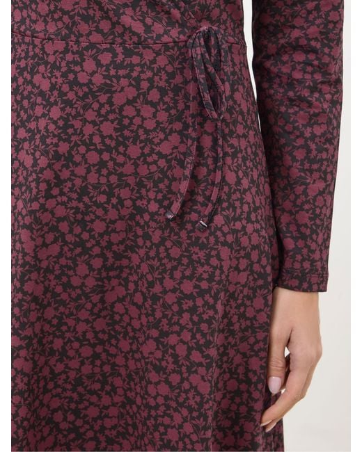 M Com Purple Long Sleeve Wrap Dress