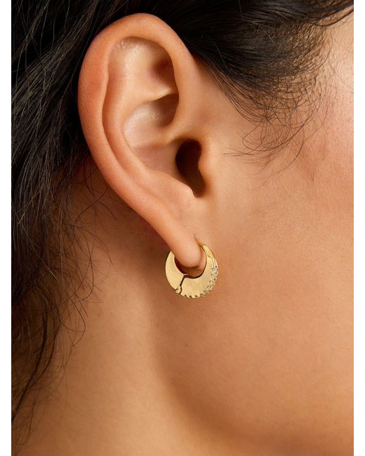 Accessorize Natural 14Ct-Plated Chunky Diamanté Hoop Earrings