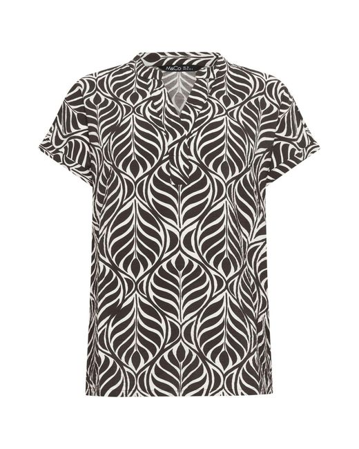 M Com White Printed Over The Head Top