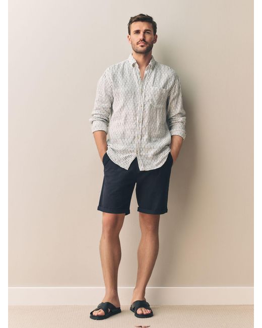 Next Blue Signature Silk Blend Chino Shorts for men