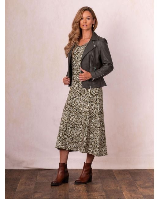 Lakeland Leather Gray Tarraby Biker Jacket