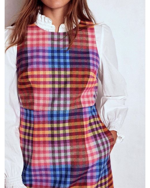 Boden Red Annie Check Shift Dress