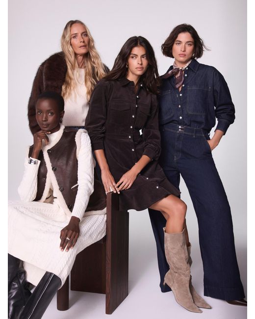 Mint Velvet Natural Cream Cable Knit Midi Dress