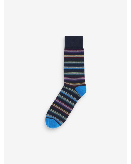 Next Blue Pattern Socks 5 Pack for men