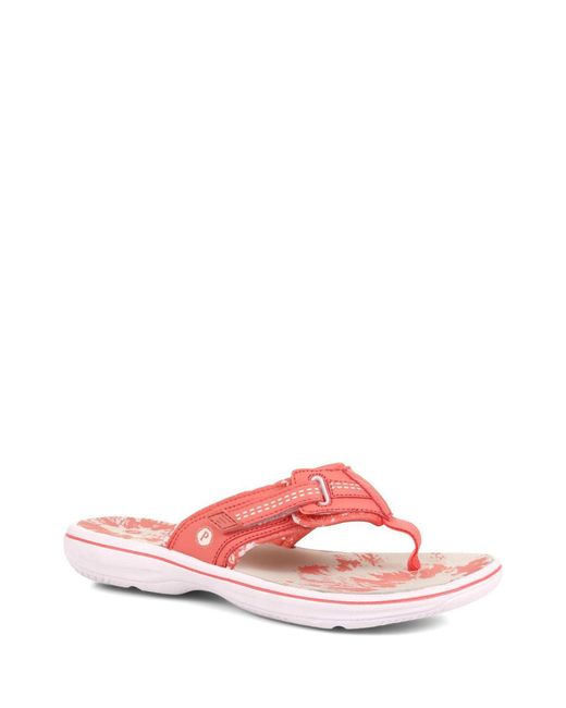 Pavers Pink Touch Fastening Toe Post Sandals