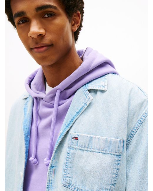 Tommy Hilfiger Blue Relaxed Fit Short Sleeve Lightweight Denim Shirt for men